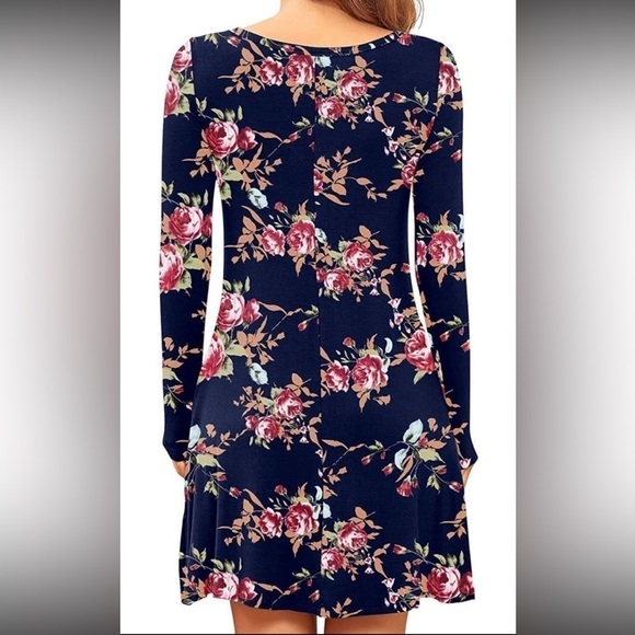 Popyoung | Women’s Floral Long Sleeve Midi Dress | Small | - Picture 3 of 12
